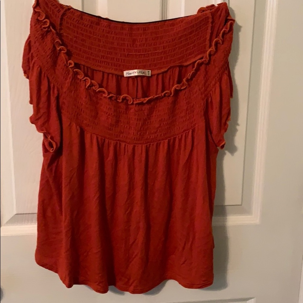 Gorgeous burnt orange off the shoulder top M